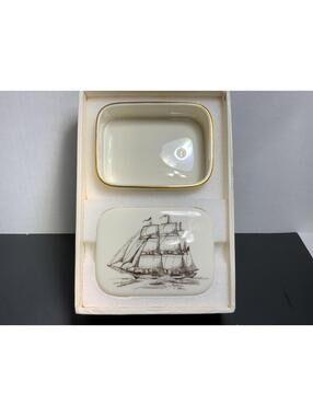 Lenox Golden West Clipper Ship Trinket Box